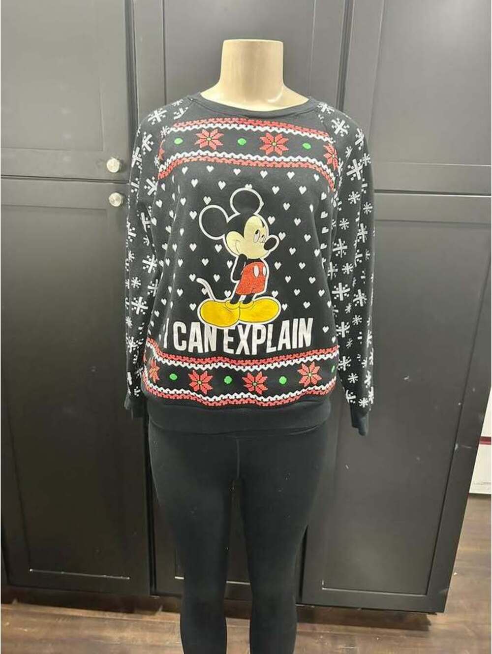 Disney Mickey Mouse Holiday Sweatshirt I Can Explain M/L